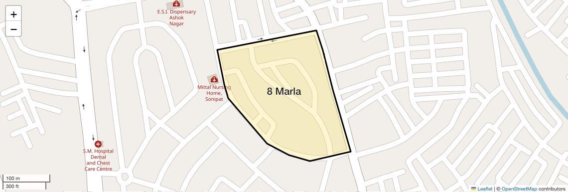 Location Map of 8 Marla, Sonipat