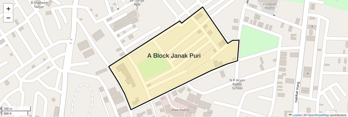 Location Map of A Block Janak Puri, Ghaziabad