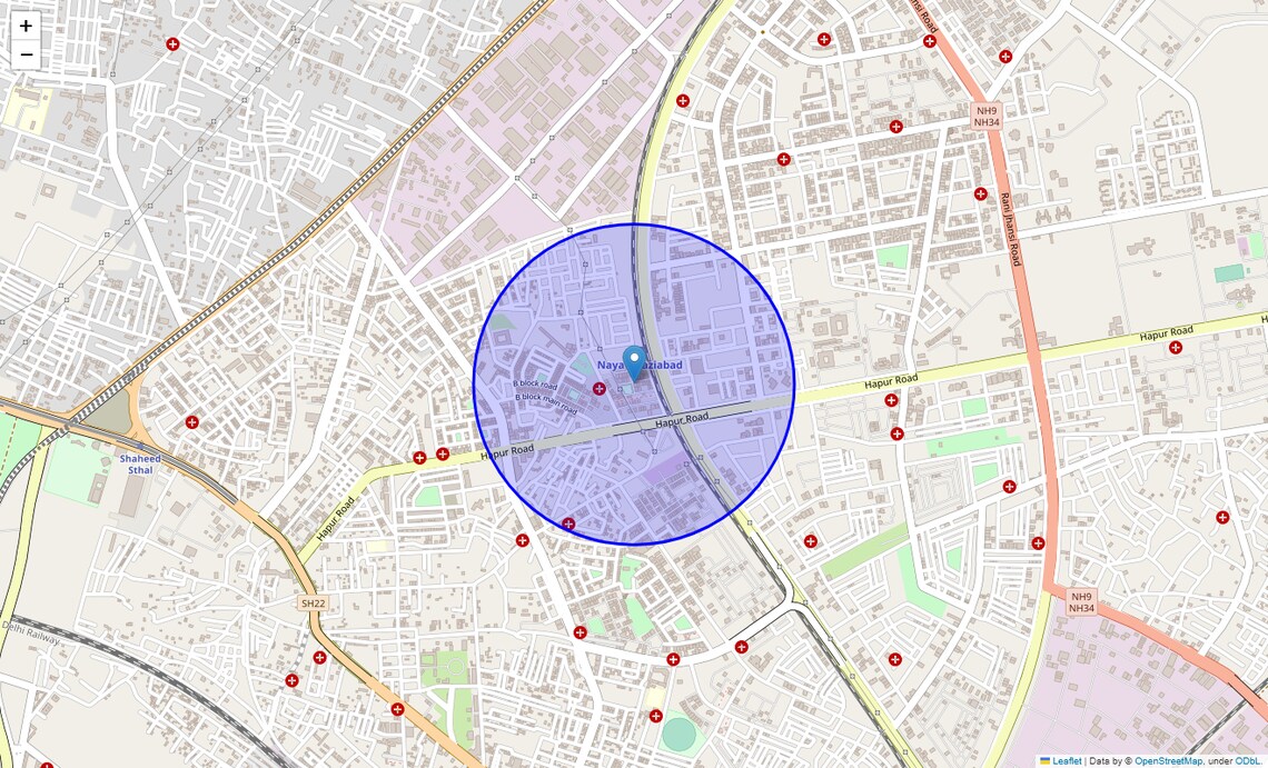 Location Map of A Block Lohia Nagar, Ghaziabad