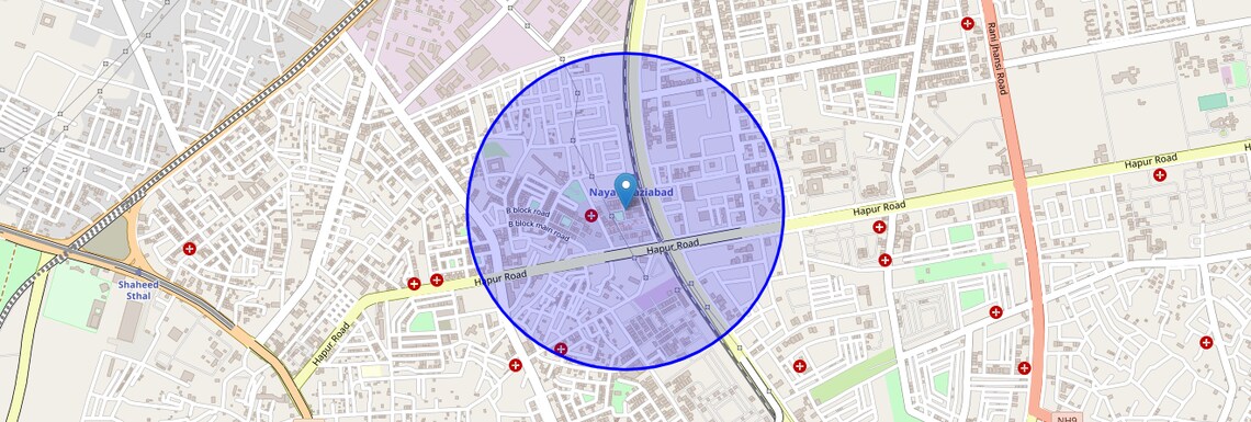 Location Map of A Block Lohia Nagar, Ghaziabad
