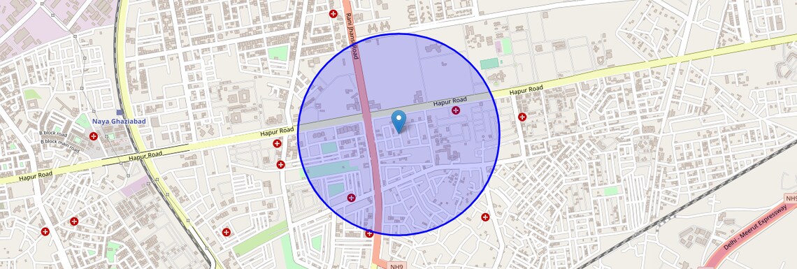 Location Map of A Block Shastri Nagar, Ghaziabad