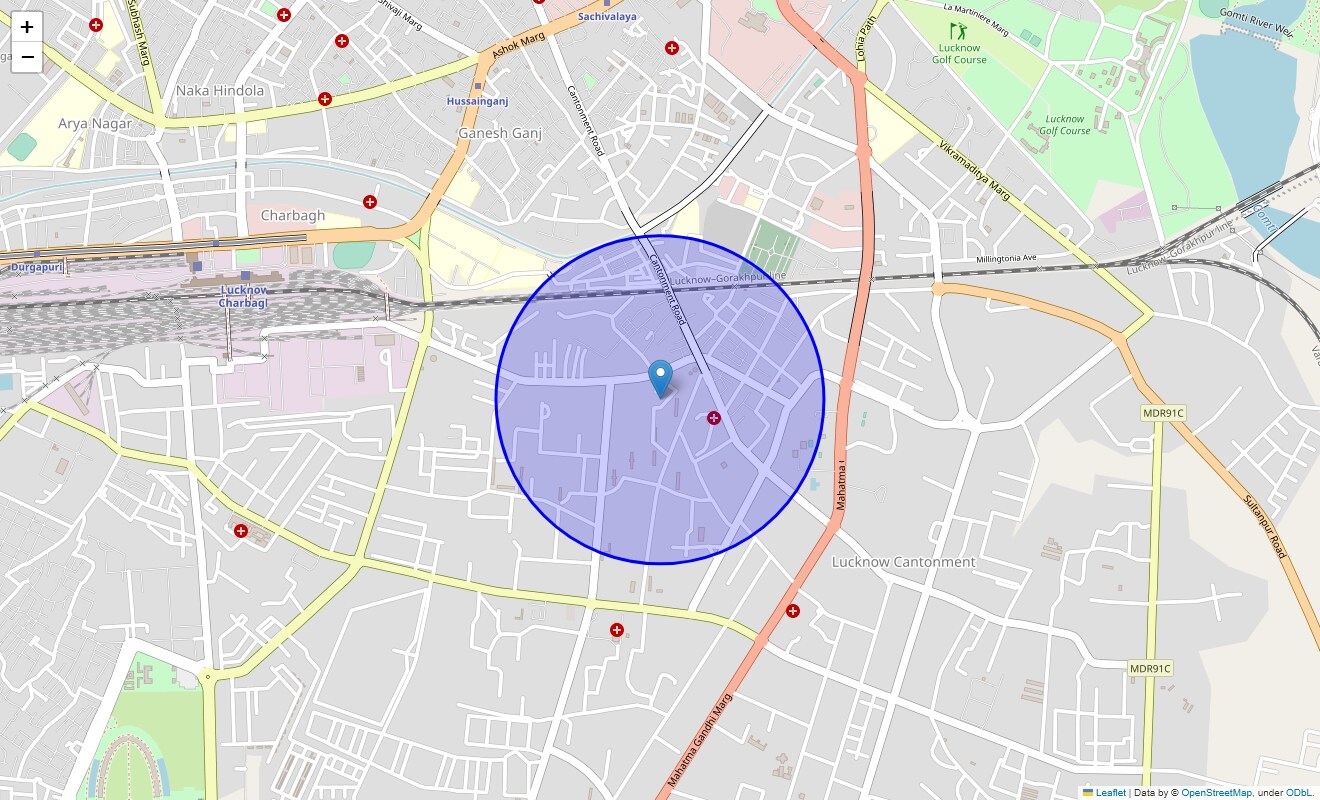Location Map of A P Sabha, Lucknow