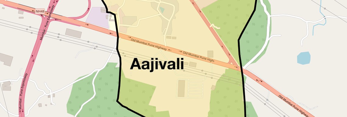 Location Map of Aajivali, Navi Mumbai