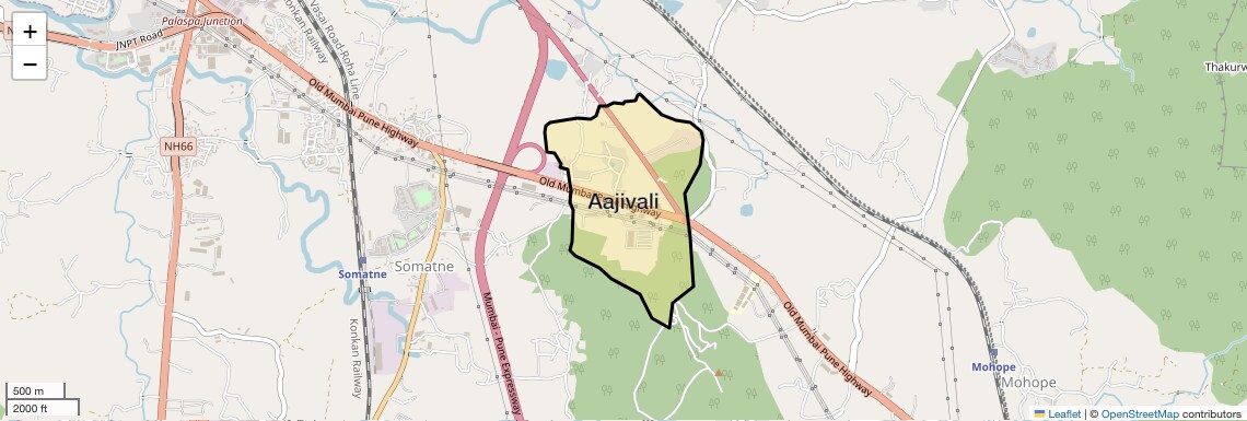 Location Map of Aajivali, Navi Mumbai