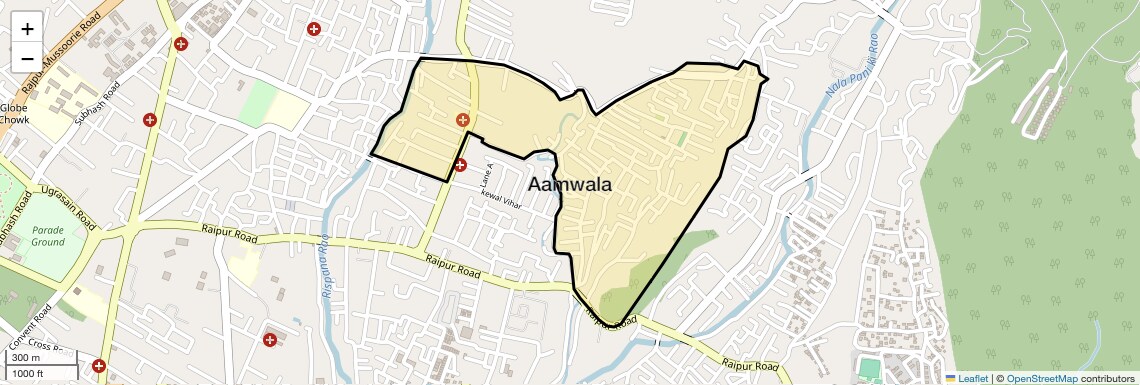 Location Map of Aamwala, Dehradun