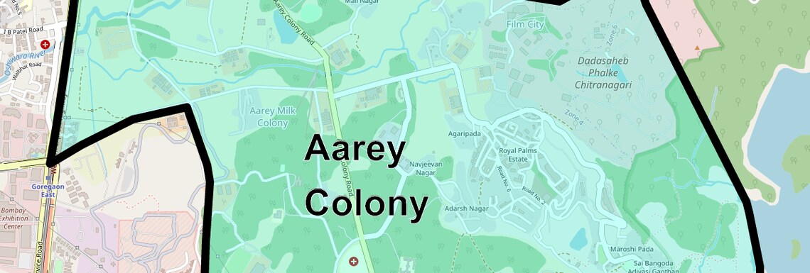 Location Map of Aarey Colony, Mumbai