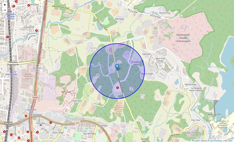 Location Map of Aarey Road