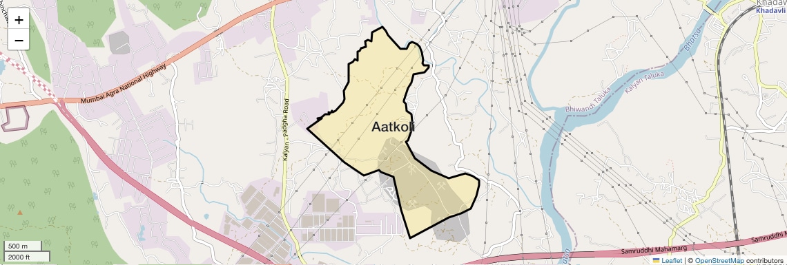 Location Map of Aatkoli, Thane