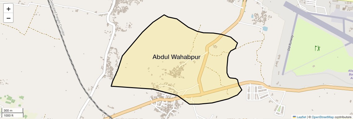 Location Map of Abdul Wahabpur, Allahabad