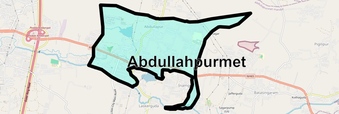 Location Map of Abdullahpurmet, Hyderabad
