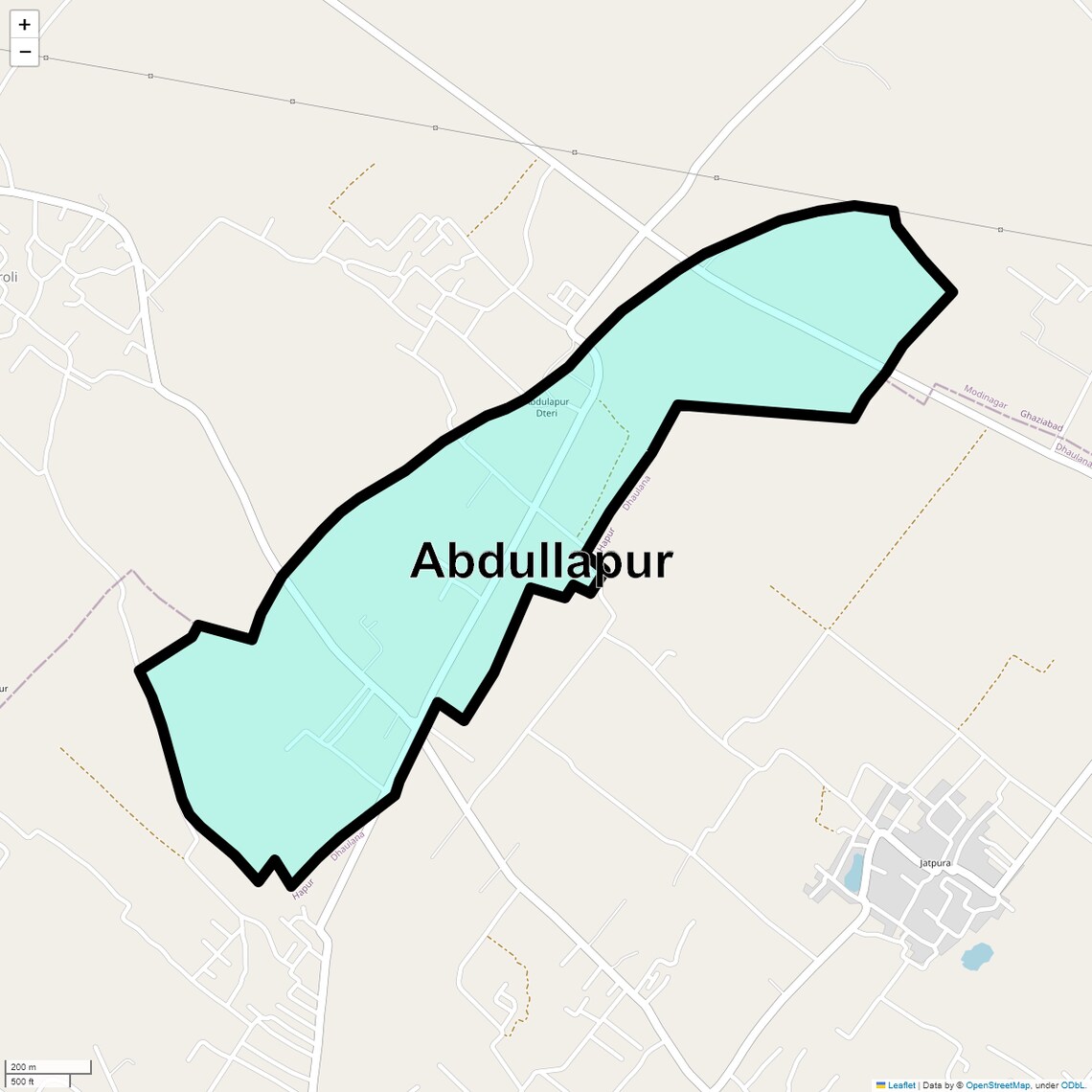 Location Map of Abdullapur, Ghaziabad