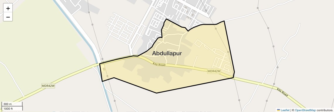 Location Map of Abdullapur, Meerut