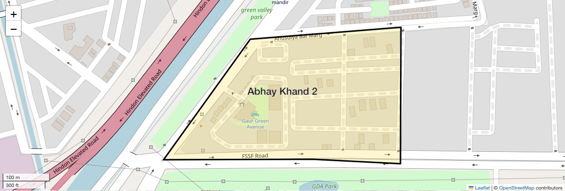 Location Map of Abhay Khand 2, Ghaziabad