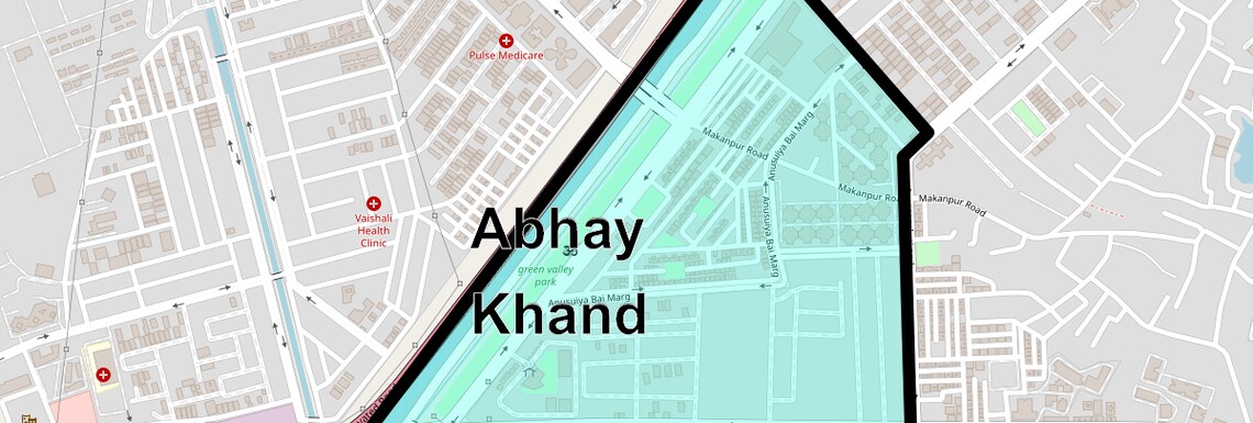 Location Map of Abhay Khand, Ghaziabad