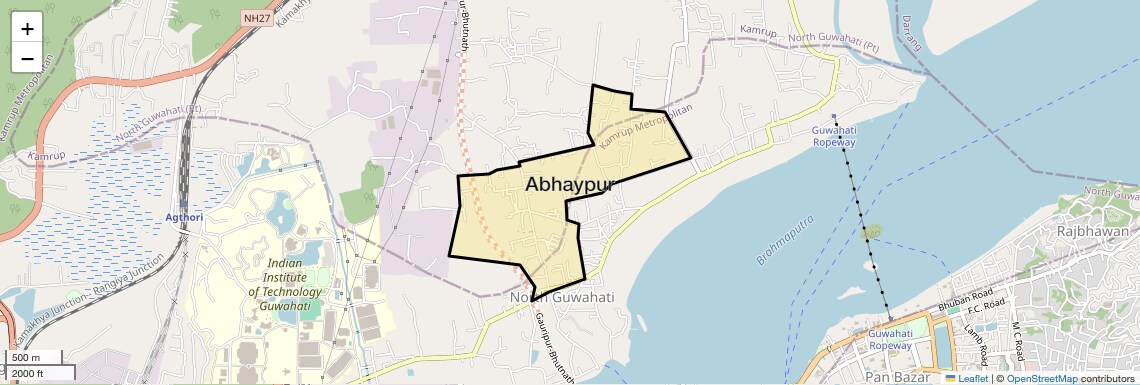 Location Map of Abhaypur, Guwahati