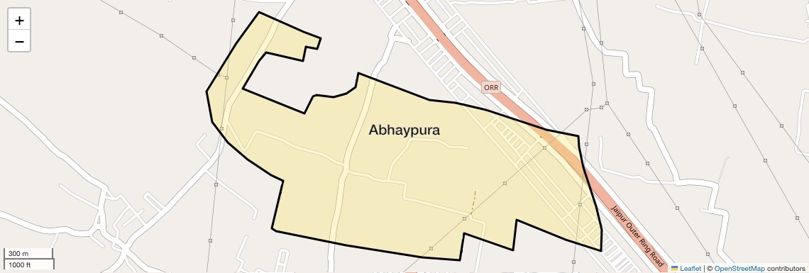 Location Map of Abhaypura, Jaipur