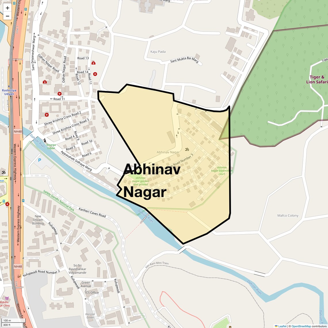 Location Map of Abhinav Nagar, Mumbai