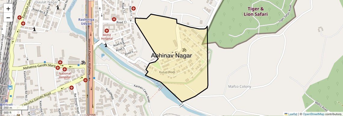 Location Map of Abhinav Nagar, Mumbai