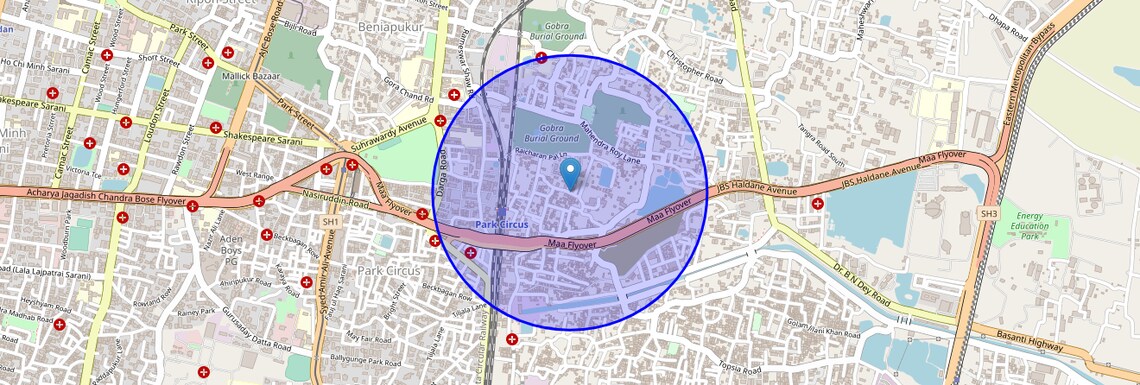 Location Map of Abinash Chaowdhury Lane, Kolkata