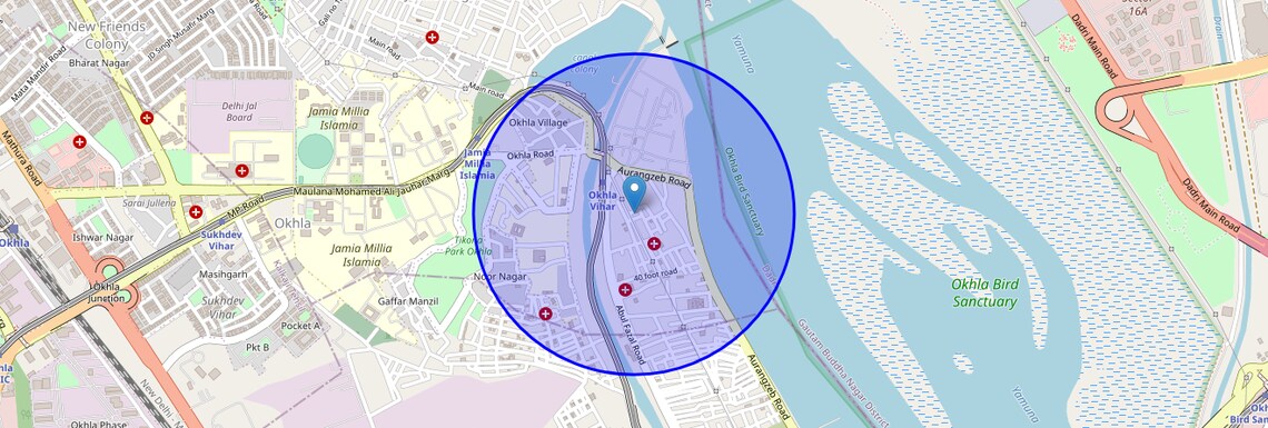 Location Map of Abul Fazal Enclave, Delhi
