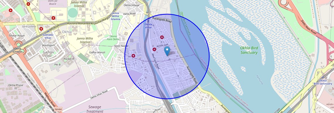 Location Map of Abul Fazal Enclave Part 1, Delhi