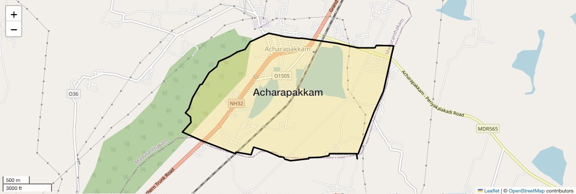 Location Map of Acharapakkam, Chennai