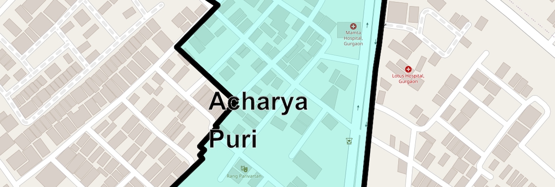 Location Map of Acharya Puri, Gurgaon