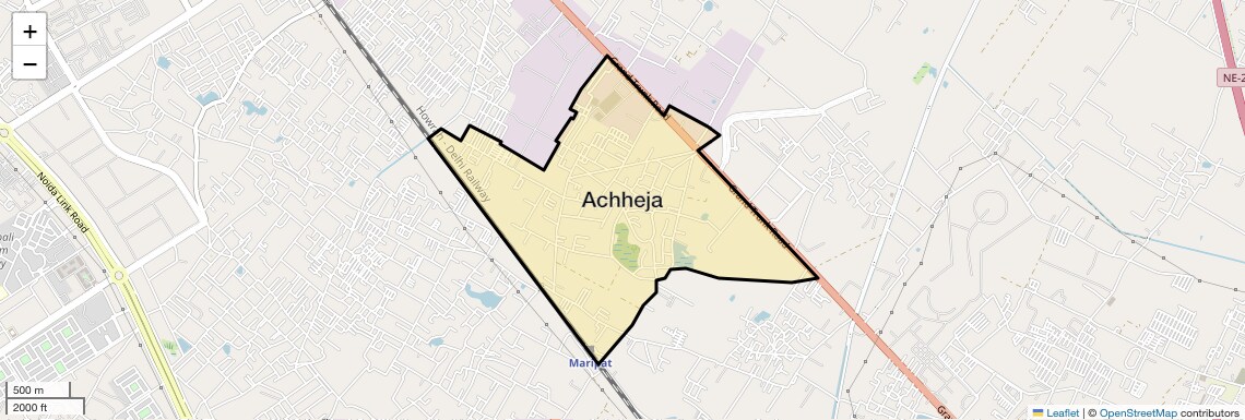 Location Map of Achheja, Greater Noida