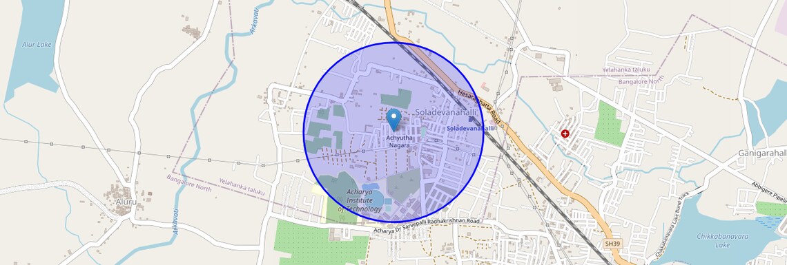 Location Map of Achit Nagar, Bangalore