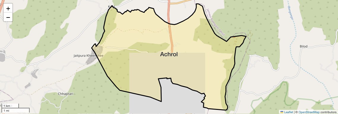 Location Map of Achrol, Jaipur