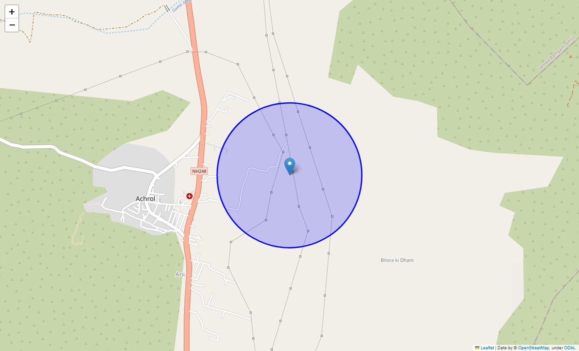 Location Map of Achrol, Jaipur