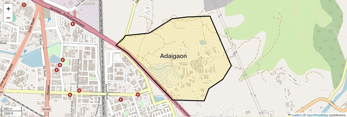 Location Map of Adaigaon, Navi Mumbai