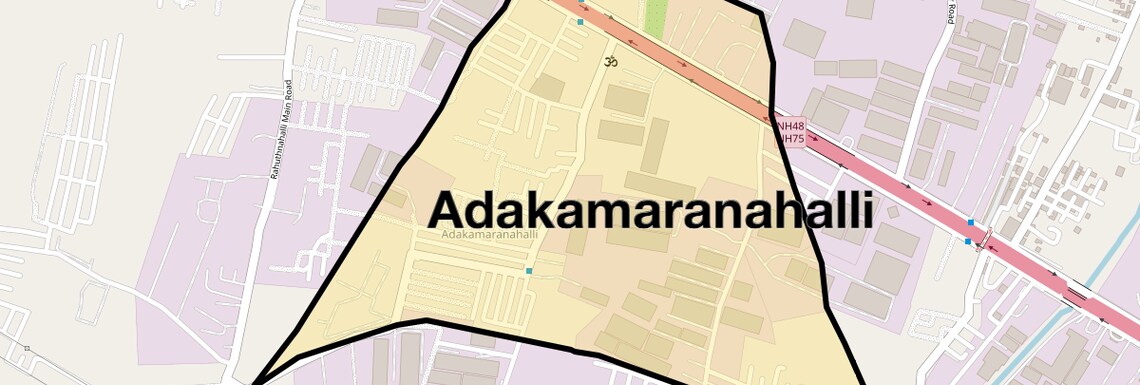 Location Map of Adakamaranahalli, Bangalore