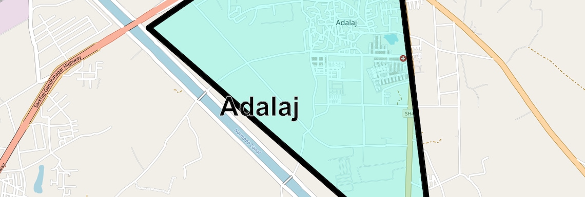 Location Map of Adalaj, Ahmedabad