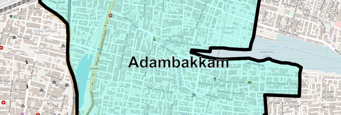 Location Map of Adambakkam, Chennai