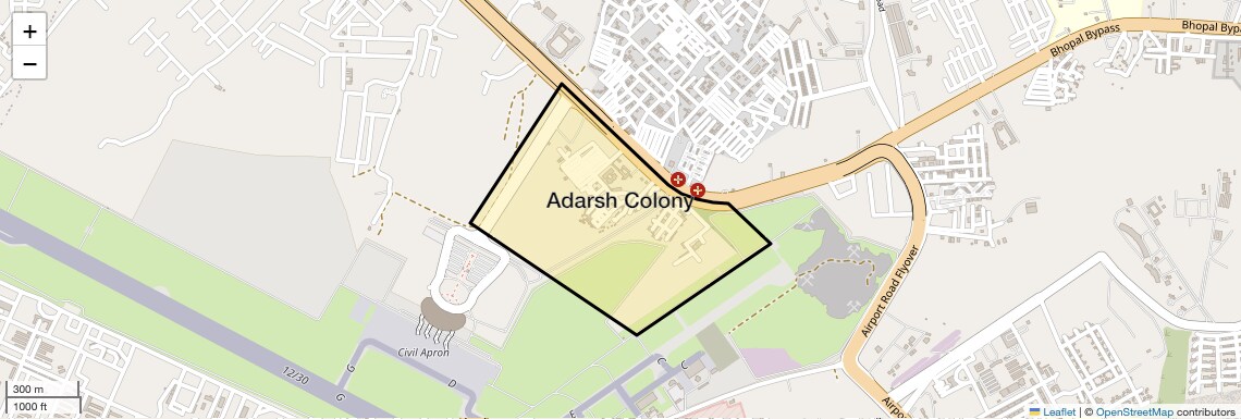 Location Map of Adarsh Colony, Bhopal