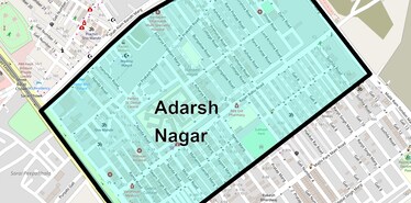 Location Map of Adarsh Nagar, Delhi