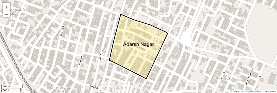 Location Map of Adarsh Nagar, Hyderabad