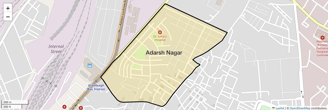 Location Map of Adarsh Nagar, Lucknow