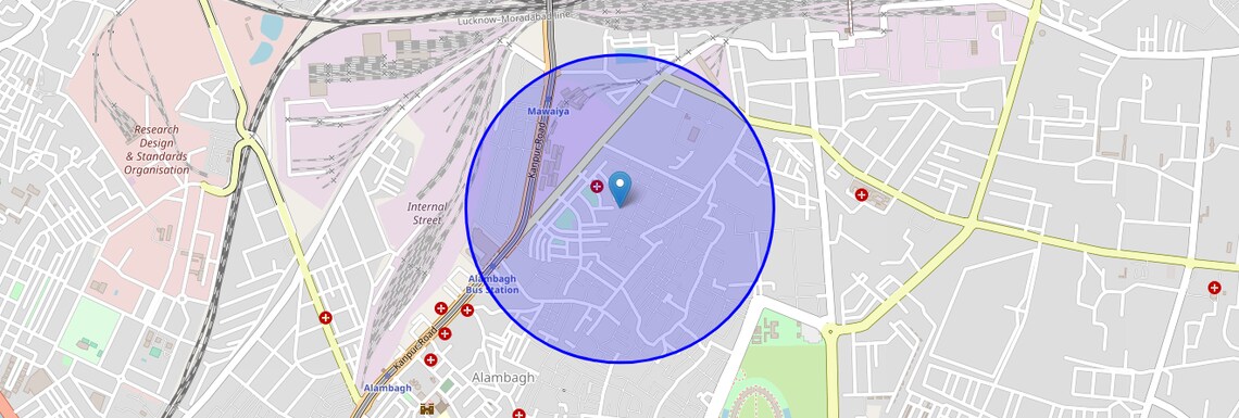 Location Map of Adarsh Nagar, Lucknow