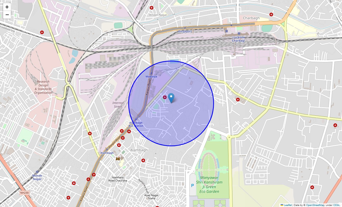Location Map of Adarsh Nagar, Lucknow