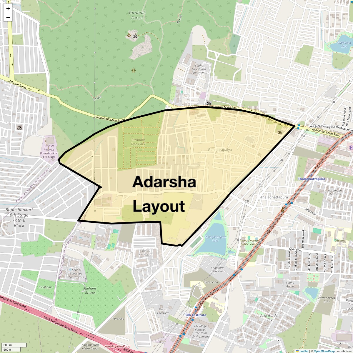 Adarsha Layout Map