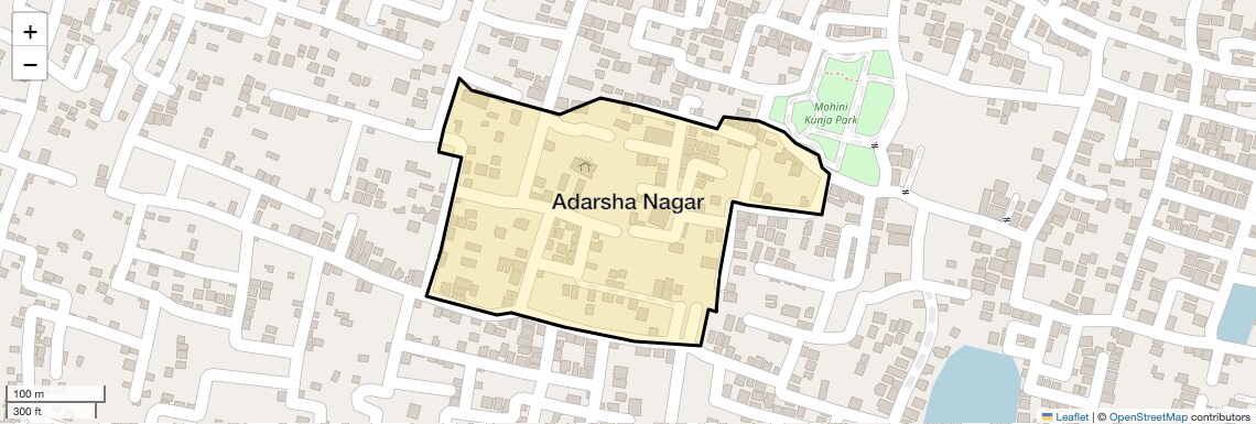 Location Map of Adarsha Nagar, Kolkata