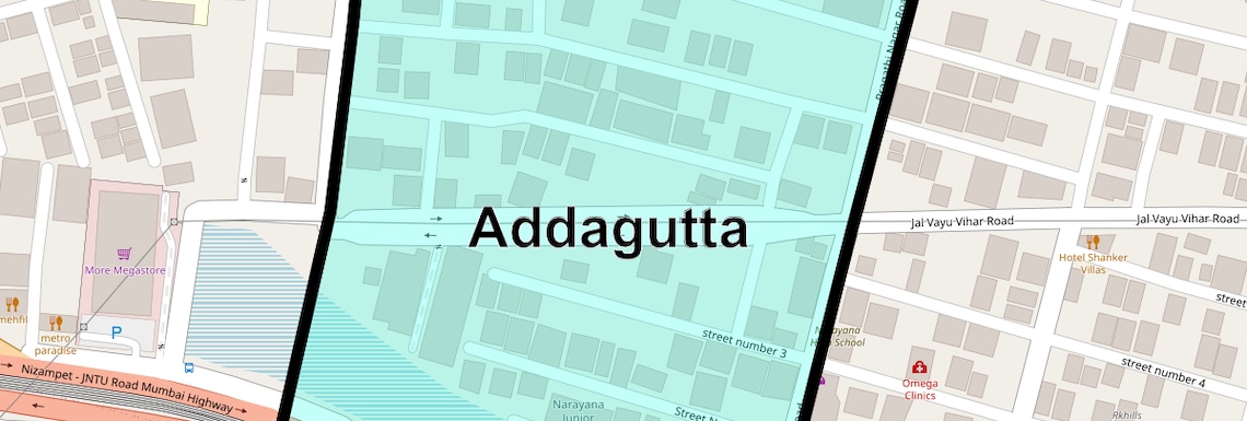 Location Map of Addagutta, Hyderabad