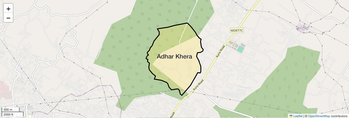Location Map of Adhar Khera, Lucknow