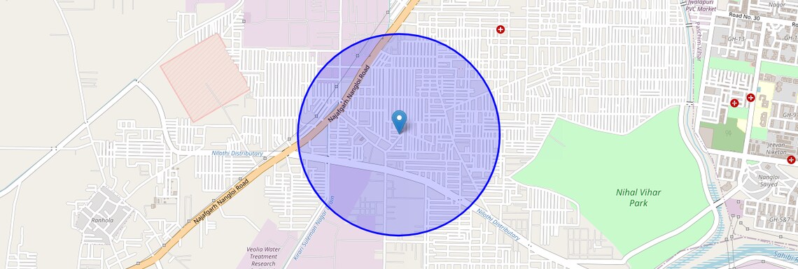 Location Map of Adhyapak Nagar, Delhi
