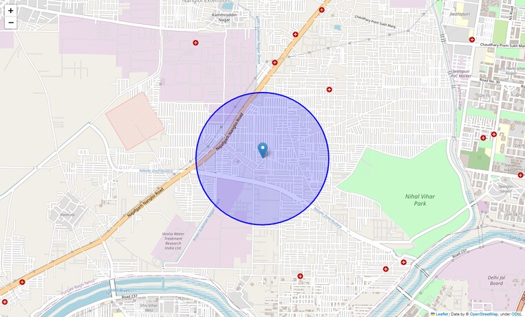 Location Map of Adhyapak Nagar