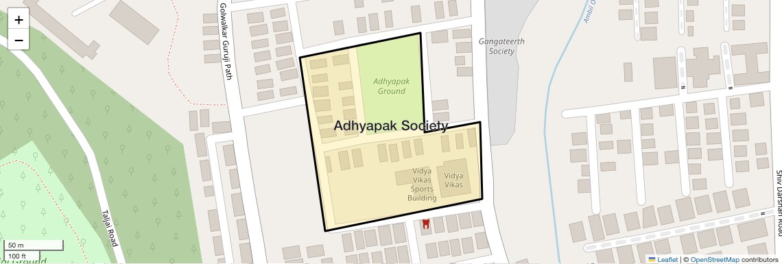 Location Map of Adhyapak Society, Pune
