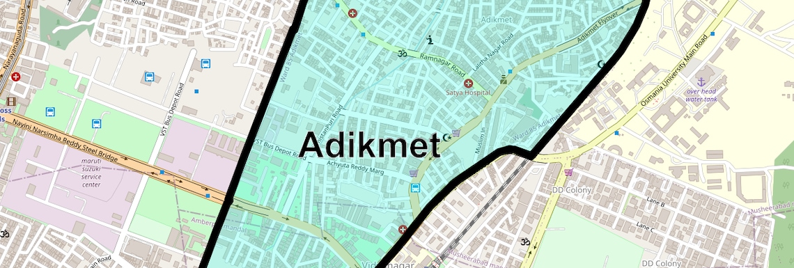 Location Map of Adikmet, Hyderabad