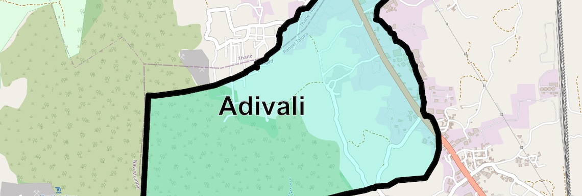 Location Map of Adivali, Navi Mumbai
